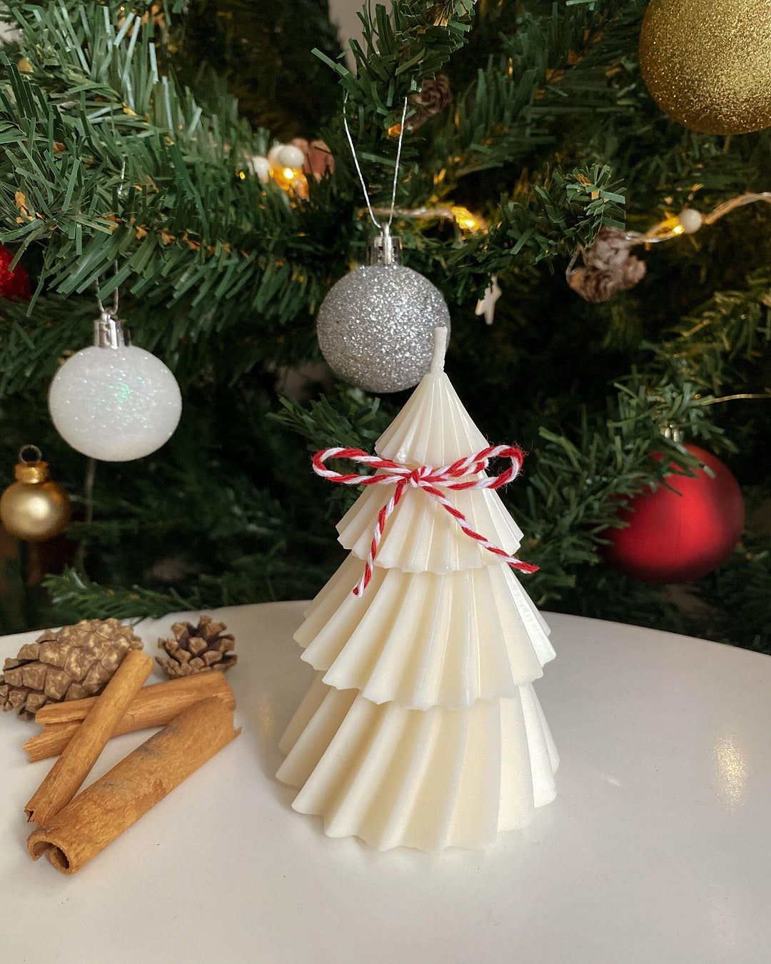 Bougie naturelle de Noël - Sapin - 10 cm - Jour de Fête - Naturel - Thèmes  de Noël